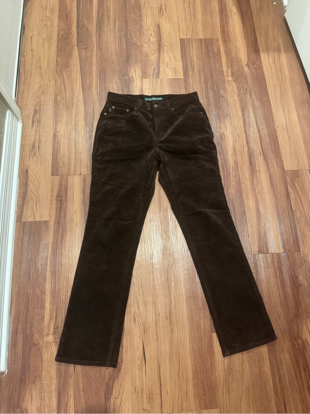 Ralph Lauren Women’s Brown Corduroy Straight-Leg Jeans